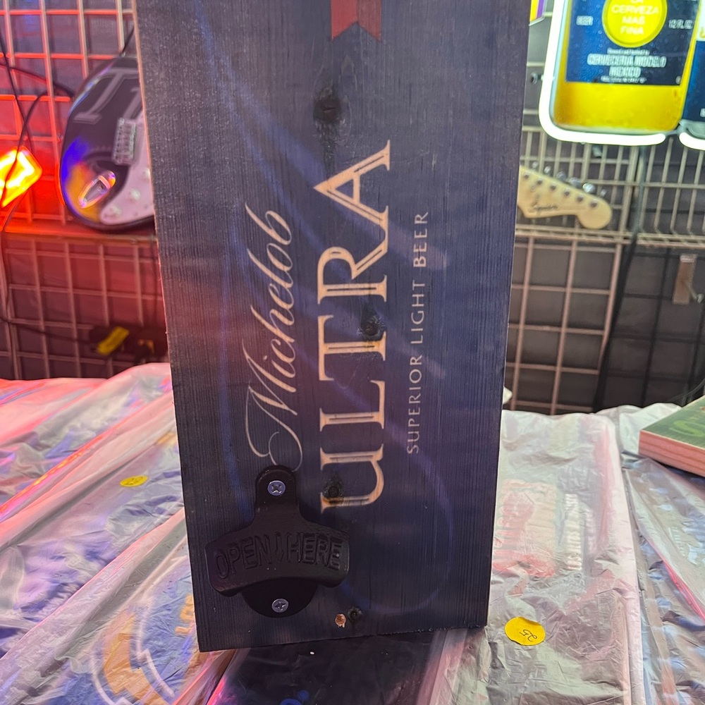 Michelob ultra Beer Wall Mounted Bottle Opener hand made wall Art 12”5.5”